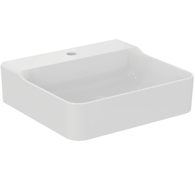 Ideal Standard - Waschtisch CONCA, 1 Hl., o.Ül., 500x450x145mm, Weiß mit IdealPlus
