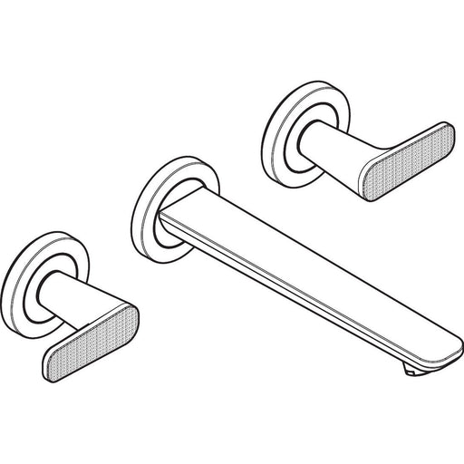 Hansgrohe - 3-Loch WTA Wand UP Axor Citterio C mit Auslauf 195 mm Cubic cut MSW
