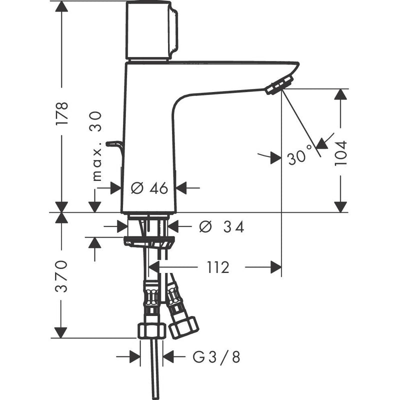 Hansgrohe - Waschtischmischer 110 Talis Select E mit Ablauf, chrom