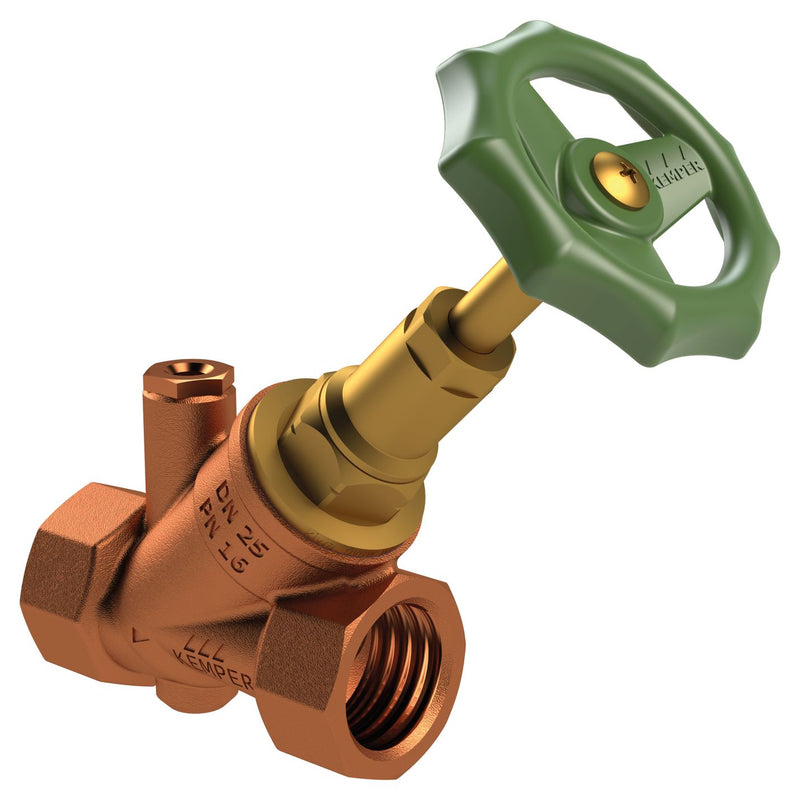 Gebr. Kemper - Freistrom-Absperrventil STANDARD RG-ms, mit Entleerstopfen G1/4, IG DN20
