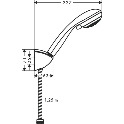 Hansgrohe - Brauseset CROMETTA 85 Vario Porter mit Schlauch 27558000 chrom