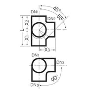 Düker - Fornatis Eckabzweig DN 100x80x80 88 Grad