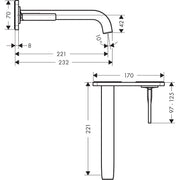 Hansgrohe - Waschtischmischer UP AXOR CITTERIO E F-Set chrom mit Platte