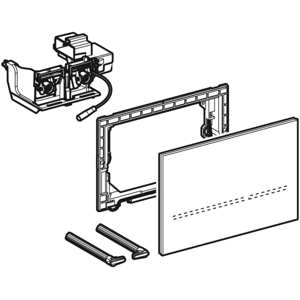 Geberit Vertriebs - Sigma80 WC-Strg. elektron.Spül, Netz 2-M-Sp., bl, Square, Glas verspiegelt
