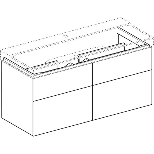 Geberit Vertriebs - Unterschrank XENO2 f. WT m. B:120cm m. 4 Schubl., 117,4x53x46,2cm, weiß