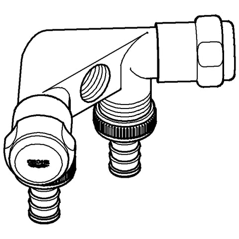 Grohe - WAS-Doppelventil Einfach 41020 Design-Gr. DN15 m. RV chrom