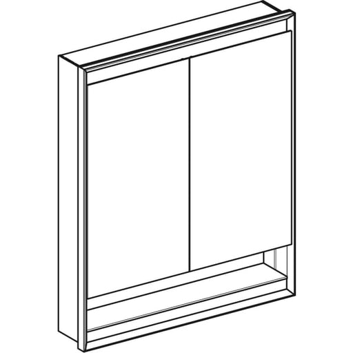 Geberit Vertriebs - ONE Spiegelschrank mit Ni/Comf.Light 2 Türen, UP-Mont., 75x90x15cm, alu