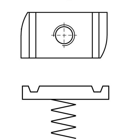 Walraven - Schiebemutter Strut M8 19x34x39 feuerverz. mit Feder 33mm