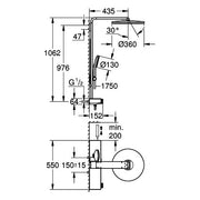 Grohe - THM-Duschsystem RSH Aqua Pure 101680 Kopfbr. 15 l rund schwarz/chrom