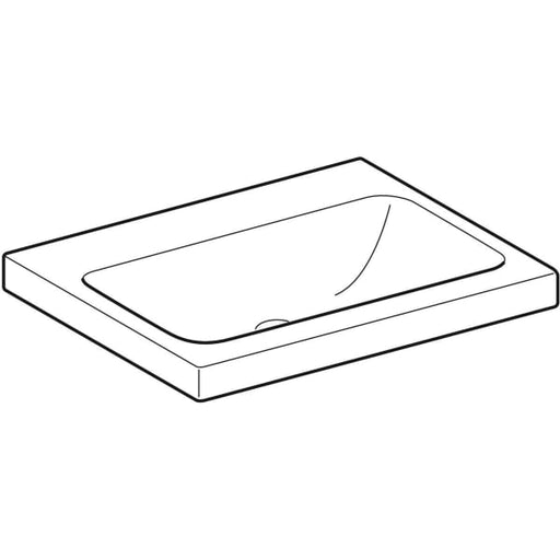 Geberit Vertriebs - iCon Light Aufsatzwaschtisch 60x48cm ohne Hahnloch, ohne Überlauf, weiß