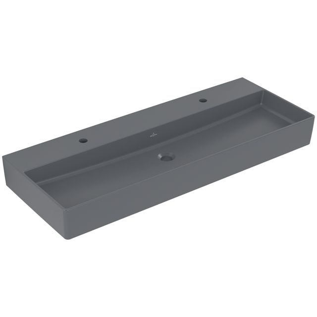 VILLEROY & BOCH - WT Memento 2.0 1200x470mm re-eckig 2HL. o. ÜL. geschliffen Graphite cplus