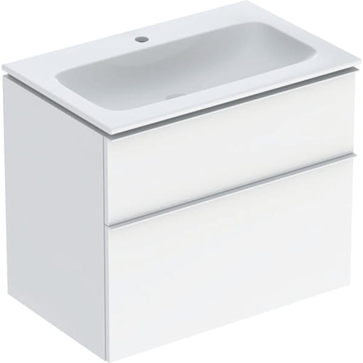 Geberit Vertriebs - iCon Set MWT m. US, 2 Schubl. 75x63x48cm, weiß hgl./Gr. weiß matt/Tect
