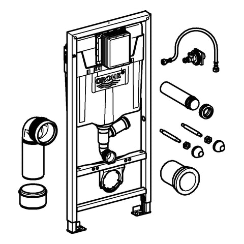 Grohe - RAPID SL für Wand-WC 39002 mit Spülrohr für externe Geruchsabsaugung