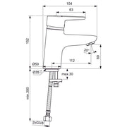 Ideal Standard - Waschtisch EHM CONNECT BLUE B9917 ohne Ablaufgarnitur chrom