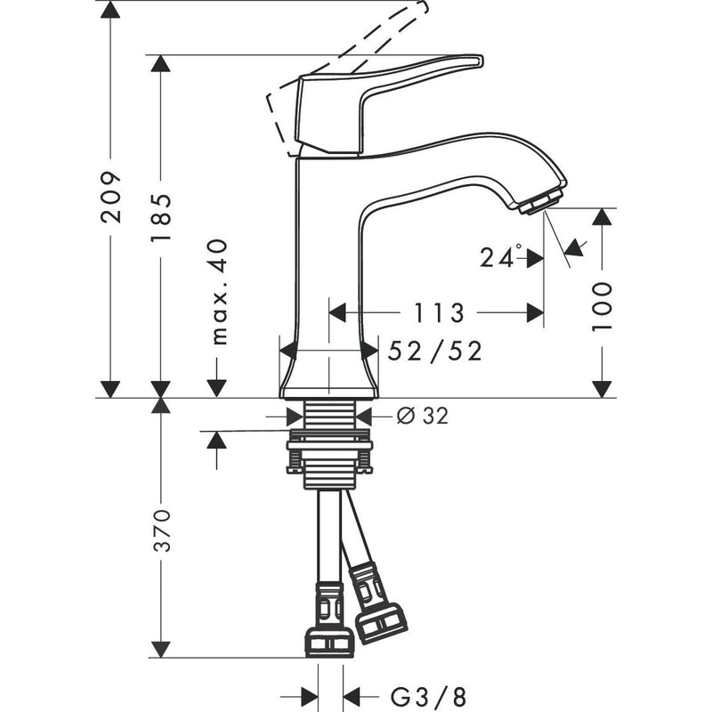 Hansgrohe - Waschtischmischer METRIS Classic ohne Ablaufgarnitur chrom