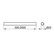 KEUCO - Brausevorhangstange PLAN 14930 1500mm chrom