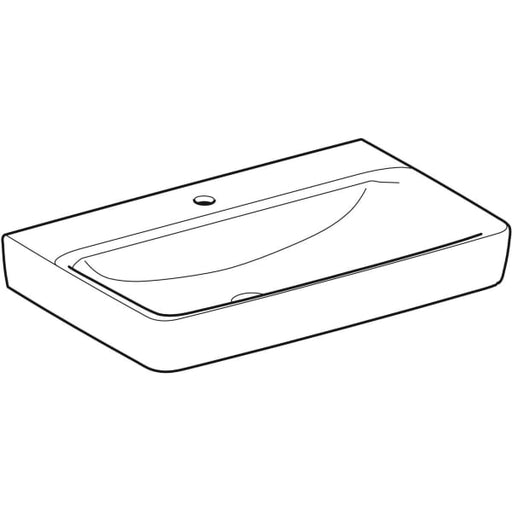 Geberit Vertriebs - RENOVA Plan Waschtisch, 75x48cm m. Hl., o. Ül., weiß, KeraTect, NEU