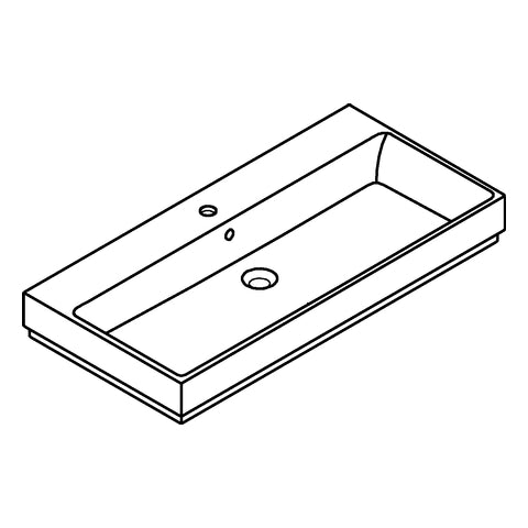 Grohe - Aufsatz-WT Cube Keramik 39475 100cm PureGuard alpinweiß