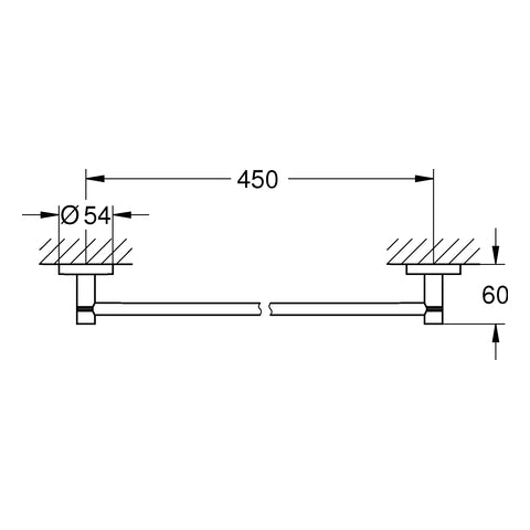 Grohe - Badetuchhalter ESSENTIALS 40688 450mm hard graphite gebürstet