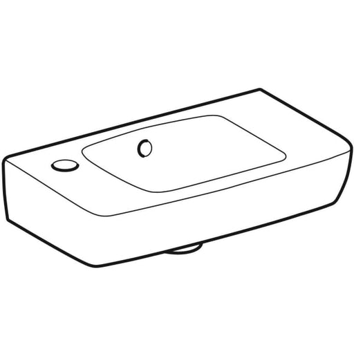 Geberit Vertriebs - RENOVA Compact HWB, verk.Ausld.,Ablg. 45x25cm, Hl.li, m.Ül., weiß, Tect, NEU