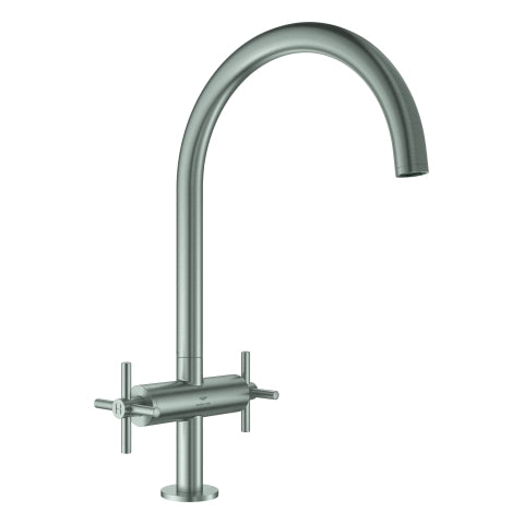 Grohe - 2-Griff-Spültischbatterie Atrio 30609 C-Auslauf supersteel