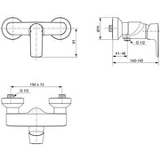 Ideal Standard - Brausearmatur AP CONNECT AIR, Ausld. 41mm, Magnetic grey