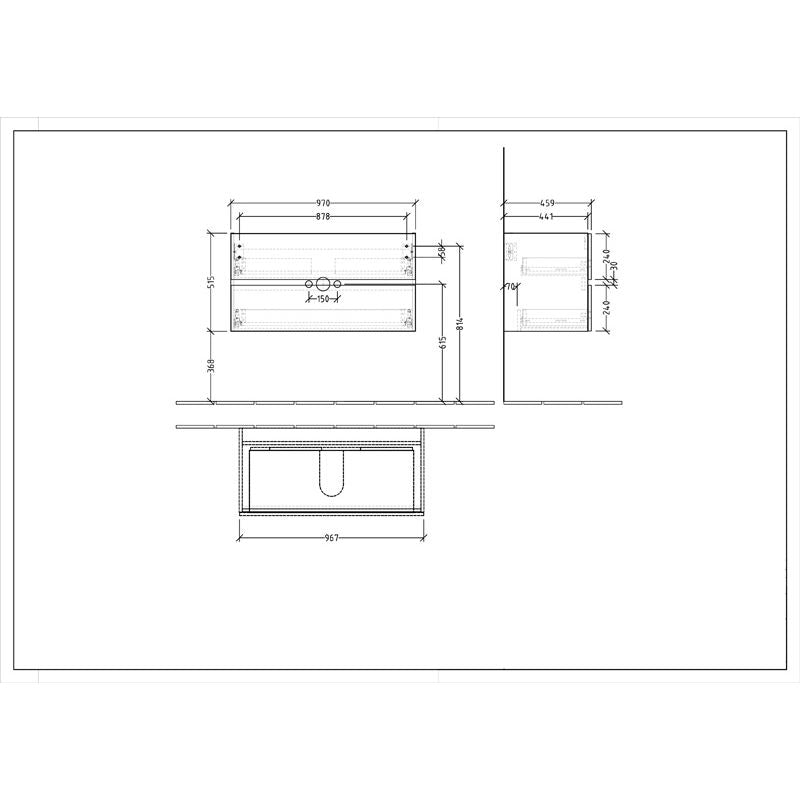 VILLEROY & BOCH - Möbelset 02 A18 Waschtisch 1000mm WT-Unterschrank 2 Auszüge VS=White