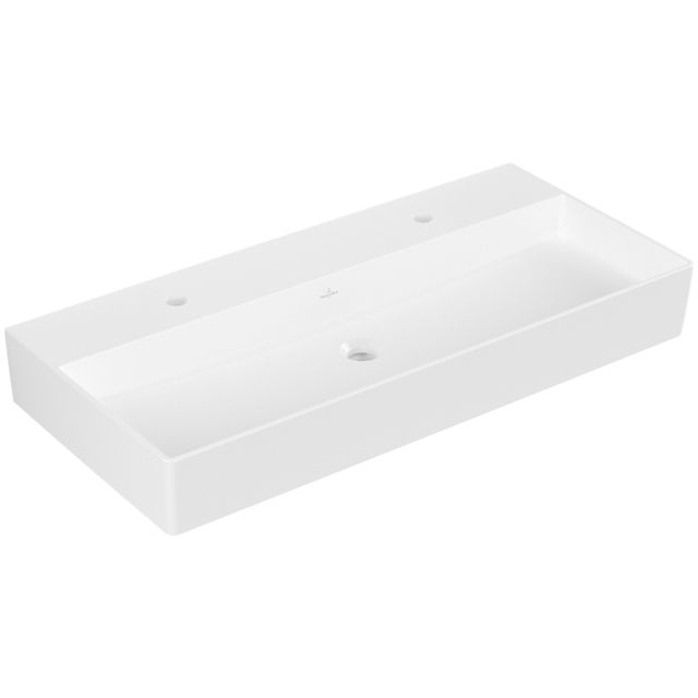 VILLEROY & BOCH - Waschbecken Memento 2.0 1000x470mm re-eckig 2HL. o. ÜL. Stone White cplus