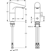 Ideal Standard - WT-Armatur elektronisch CERAPLUS A4154A mit Mischung Netzbetrieb chrom
