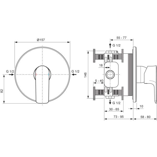 Ideal Standard - IS Brausearmatur UP Connect Air Rosette d:163mm Brushed Gold