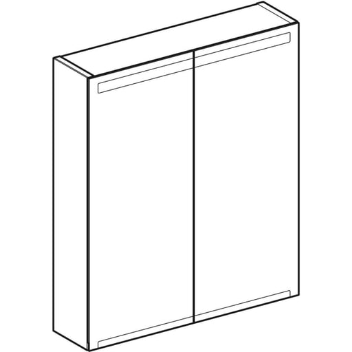 Geberit Vertriebs - Spiegelschrank OPTION mit Beleuchtung zwei Türen, 60x70x15cm