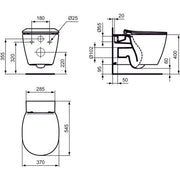 Ideal Standard - Wand-T-WC CONNECT, AquaBlade, unsichtbare Bef., 360x540x340mm, Weiß