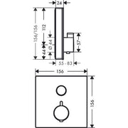 Hansgrohe - Thermostat Unterputz ShowerSelect Glas 1 Verbraucher weiß/chrom