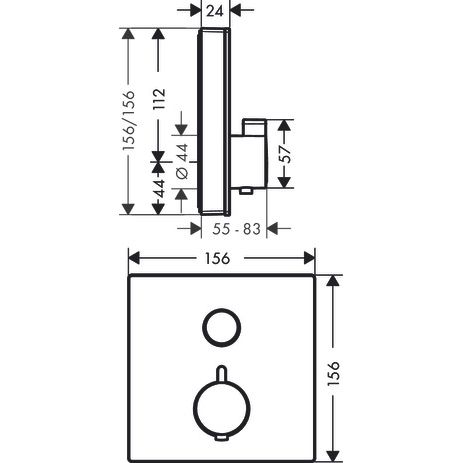 Hansgrohe - Thermostat Unterputz ShowerSelect Glas 1 Verbraucher weiß/chrom