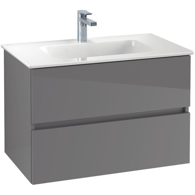 VILLEROY & BOCH - Möbelset 01 A18 Waschtisch 800mm CeramicP WT-Unterschr 2 Auszüge VS=White