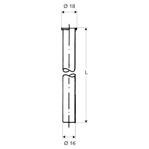SCHELL - Kupferrohr mit Bördel DN15(1/2) 16x500mm chrom