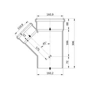Wavin - Abzweig AS+ DN 150x100 45 Grad