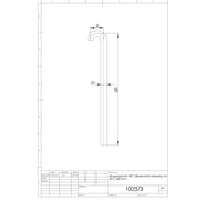 Adolf Schmidt - Abgangsrohr 180Gr. mit Bördel 32x680mm, Messing vc