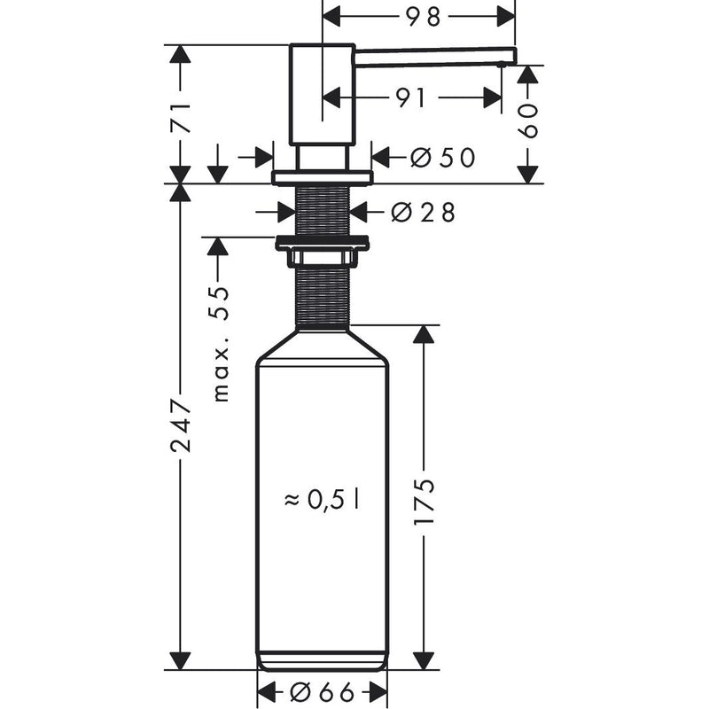 Hansgrohe - Spülmittelspender AXOR Uno PBC
