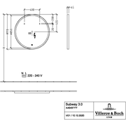 VILLEROY & BOCH - Spiegel Subway 3.0 910x910x45mm m. Bel. BiColour (Black Matt White Matt)