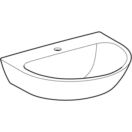 Geberit Vertriebs - Waschtisch RENOVA, 60x48cm m. Hl. mi, o. Ül., weiß, kompl. geschl