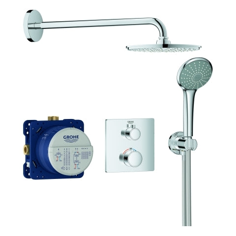 Grohe - UP-Duschsystem GROHTHERM 34734 mit FMS eck./SmartBox/Kopfb./Brauseset chrom