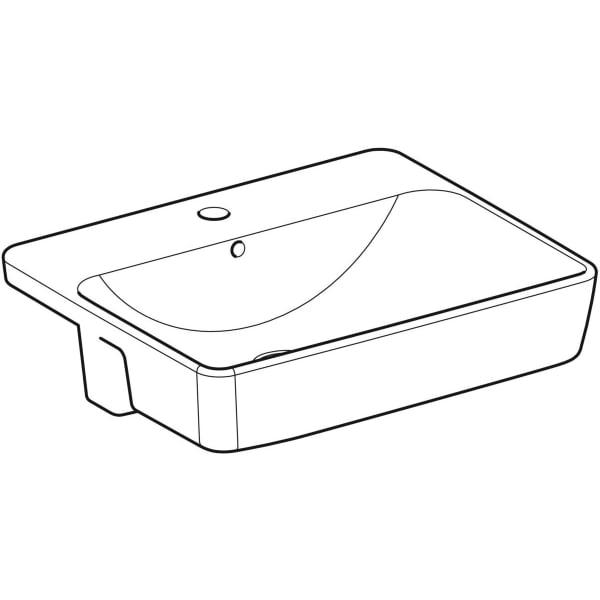 Geberit Vertriebs - Halbeinbauwaschtisch VARIFORM, quadr. 55x45cm, m. Hl, m. Ül., weiß, KeraTect