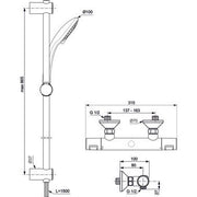 Ideal Standard - Brausetherm.AP CERATHERM25,Ausld80mm, m.Brausegarnitur, Br.Stg.90mm, Chrom