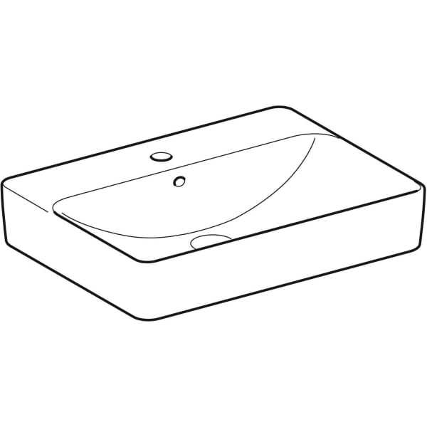 Geberit Vertriebs - Aufsatz-WT VARIFORM, rechteckig 600x450mm, m. Hl., m. Ül., weiß, Tect