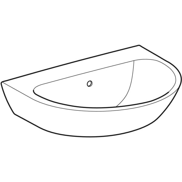 Geberit Vertriebs - Waschtisch RENOVA 65x50cm, o. Hl., m. Ül., weiß KeraTect