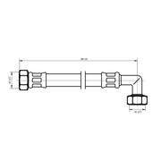 NEOPERL - NEOFLEX Panzerschlauch DN 10 IG x IG gebogen 1/2 X 1/2 80 CM