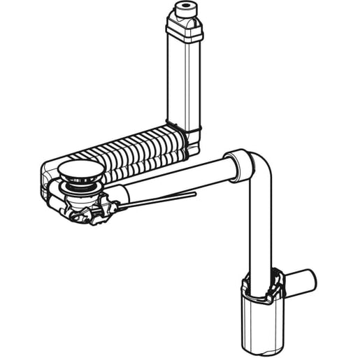 Geberit Vertriebs - Clou WT-Ablauf Raumsparmod. für ONE mit Hebelbet. und Ventilabd., d32, chrg