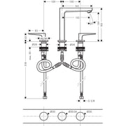 Hansgrohe - 3-Loch Waschtischarmatur 160 METROPOL PGO