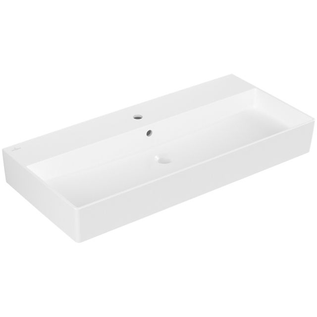 VILLEROY & BOCH - Waschbecken Memento 2.0 1000x470mm re-eckig 1HL. m. ÜL. Stone White cplus